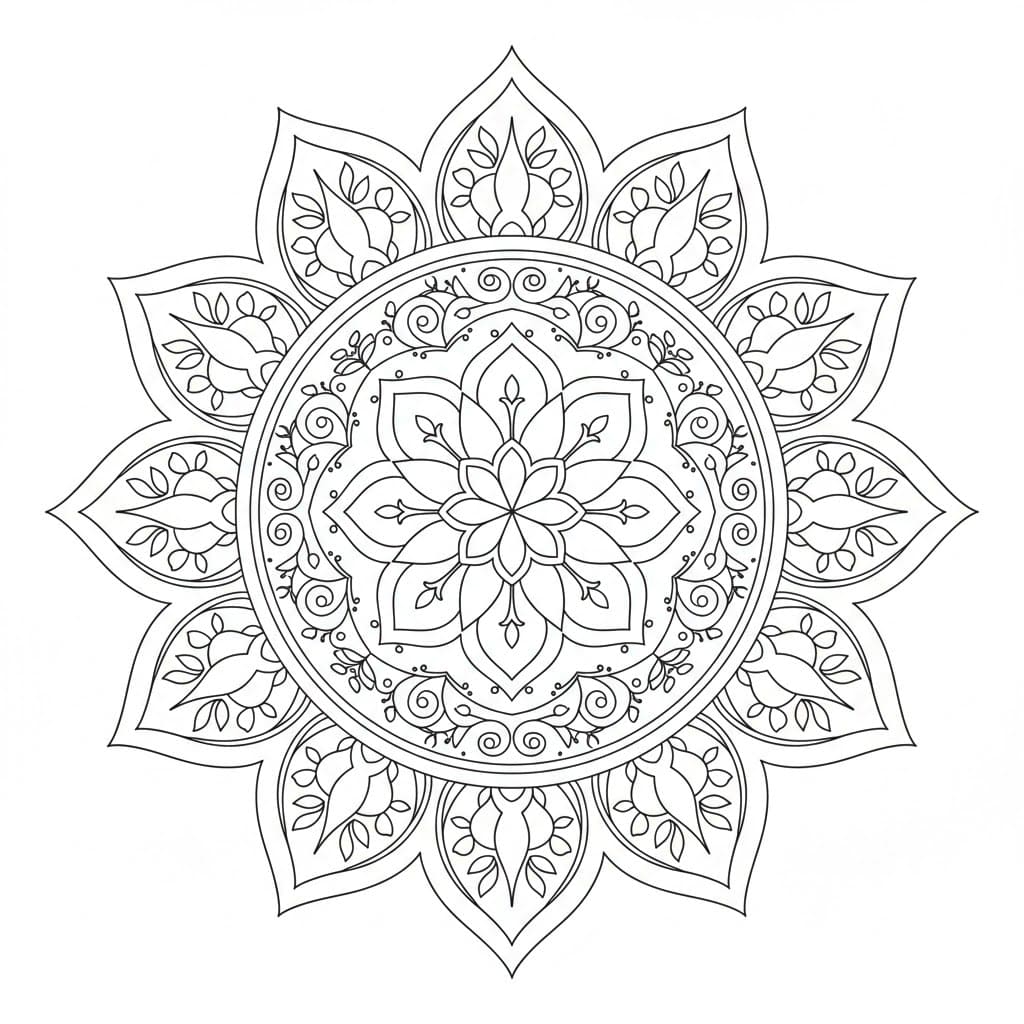 Mystic Petal Henna Mandala Template Mandalas