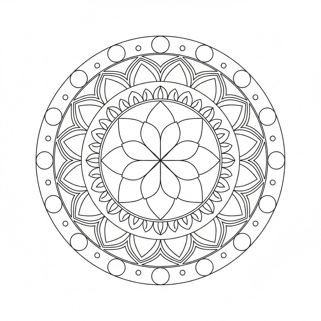 Night Rosette Blackwork Mandala Template Mandalas