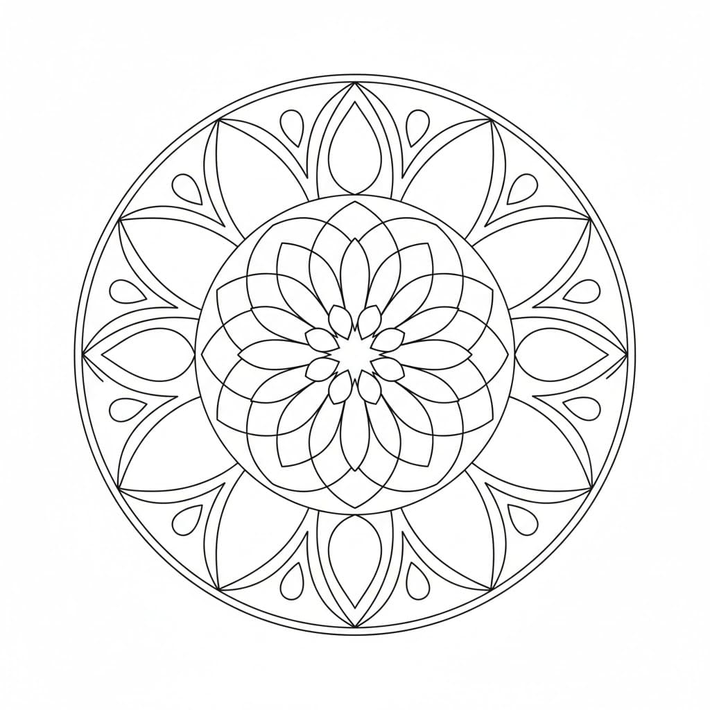 Obsidian Flow Blackwork Mandala Template Mandalas