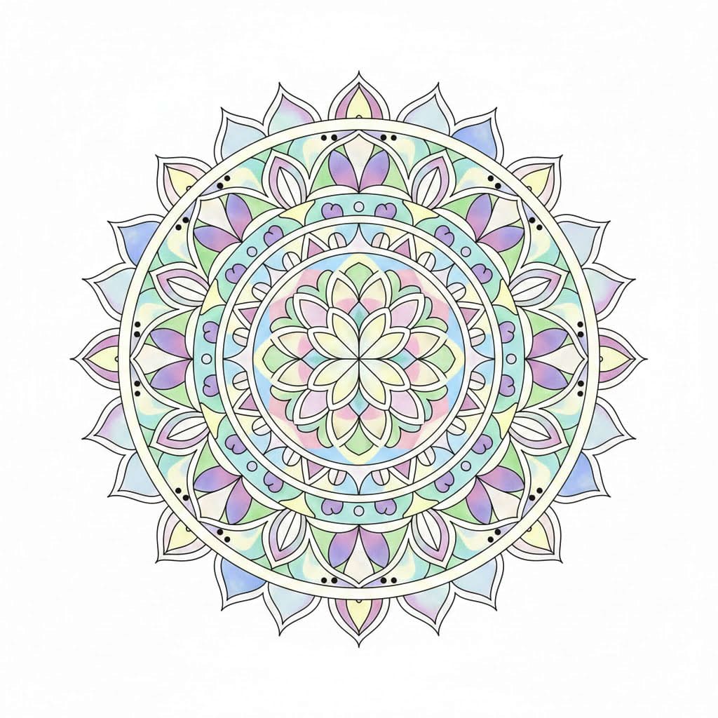 Opaline Colorful Mandala Template Mandalas