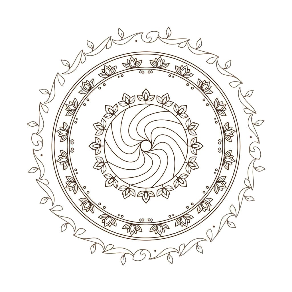 Peace Spiral Henna Mandala Template Mandalas