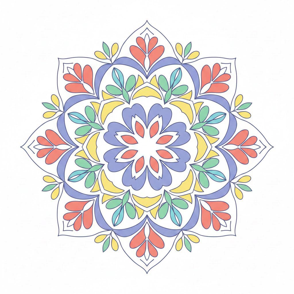 Playful Colorful Mandala Template Mandalas