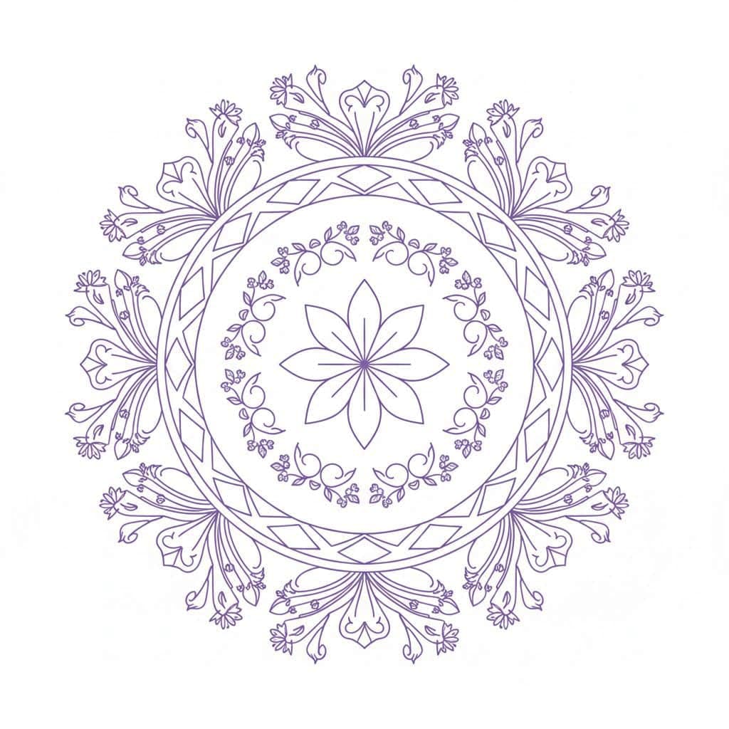 Poetic Floral Mandala Template Mandalas