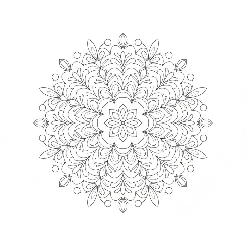 Poised Line Art Mandala Template Mandalas