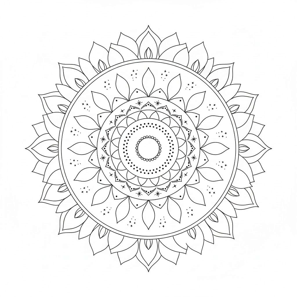 Pure Harmony Dotwork Mandala Template Mandalas
