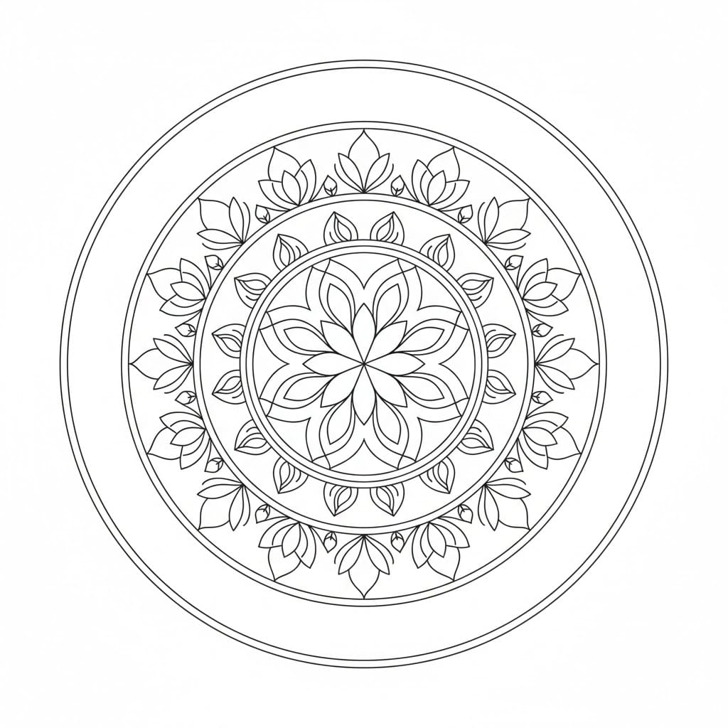 Pure Harmony Symmetrical Mandala Template Mandalas