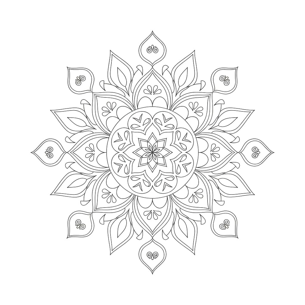 Pure Line Art Mandala Template Mandalas
