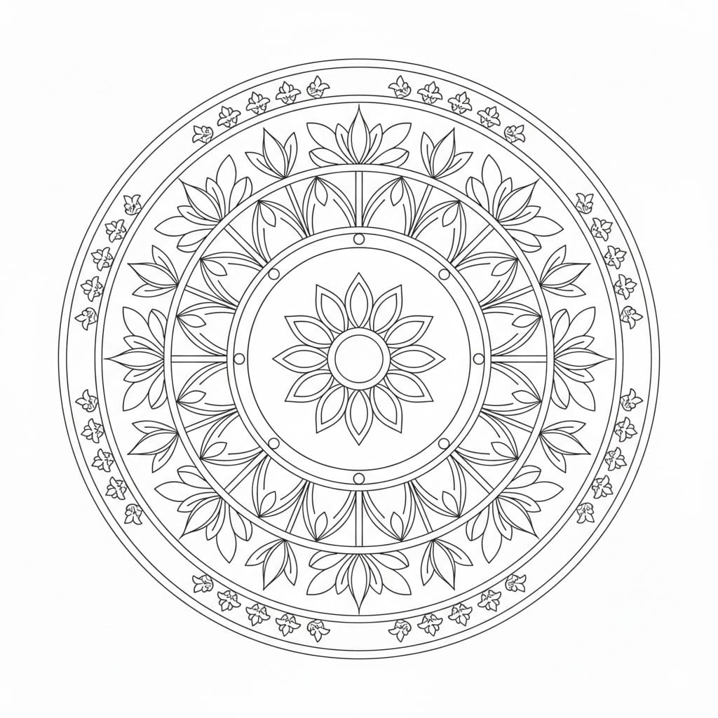 Pure Radial Mandala Template Mandalas