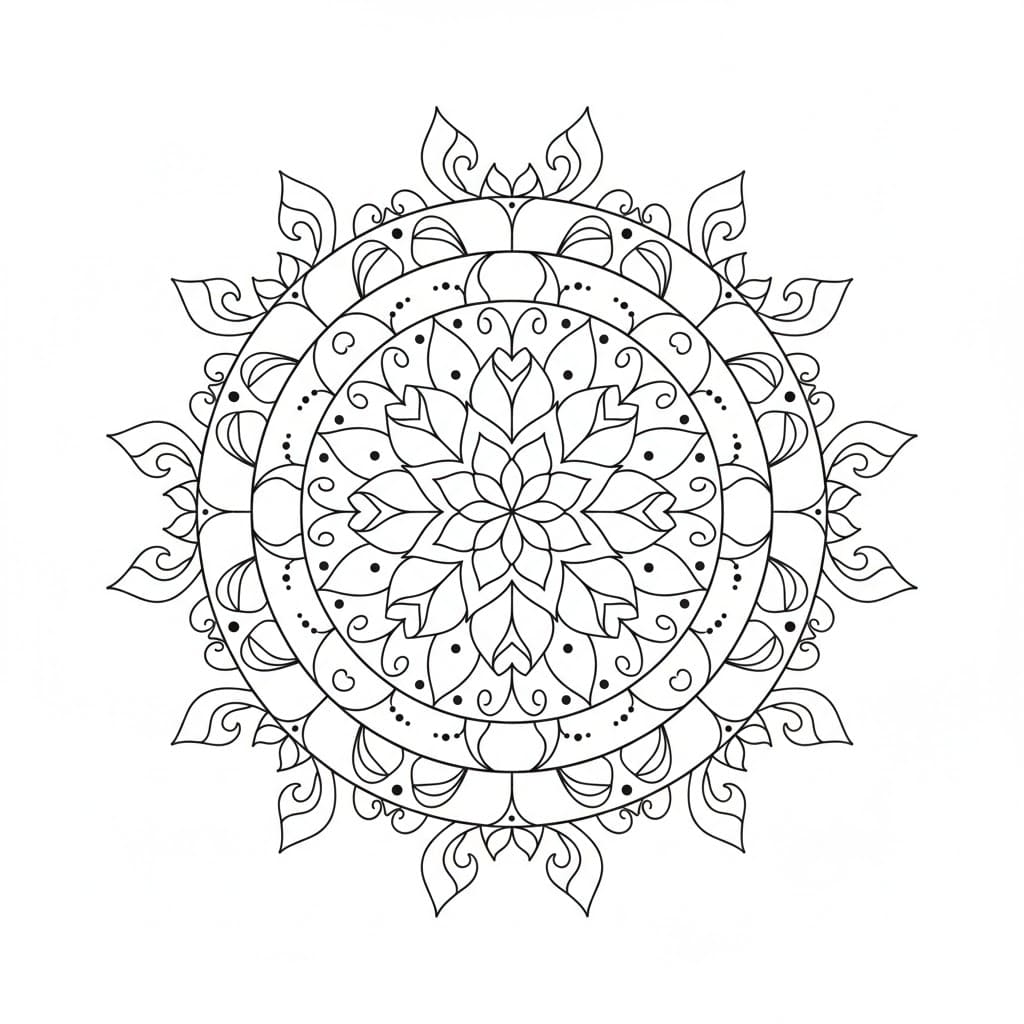 Quiet Flame Blackwork Mandala Template Mandalas