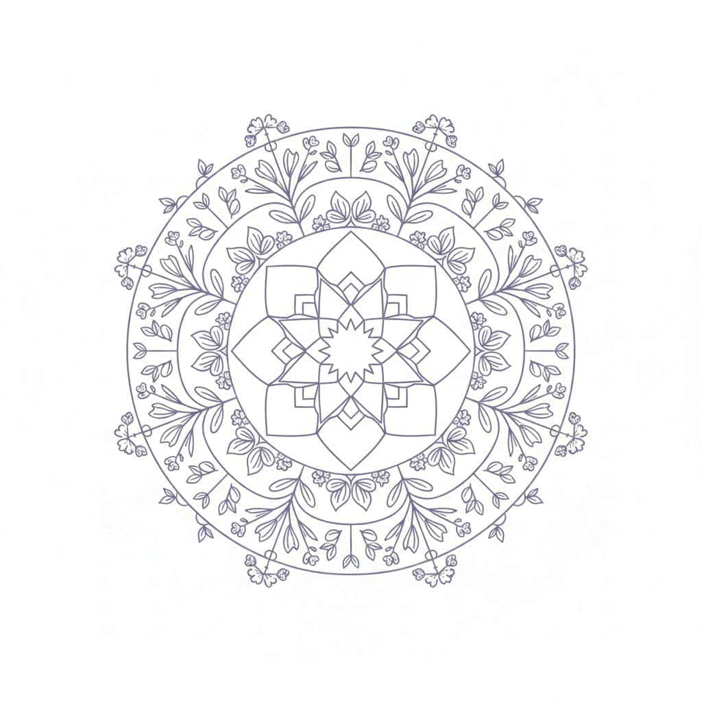 Quiet Garden Floral Mandala Template Mandalas