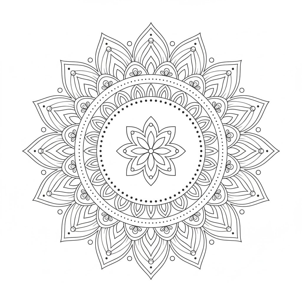 Quiet Rhythm Dotwork Mandala Template Mandalas