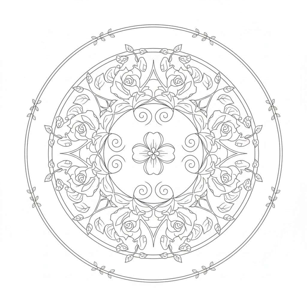 Radiant Floral Mandala Template Mandalas