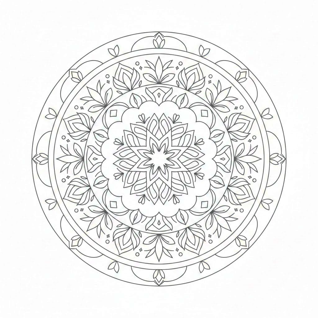 Radiant Layered Mandala Template Mandalas