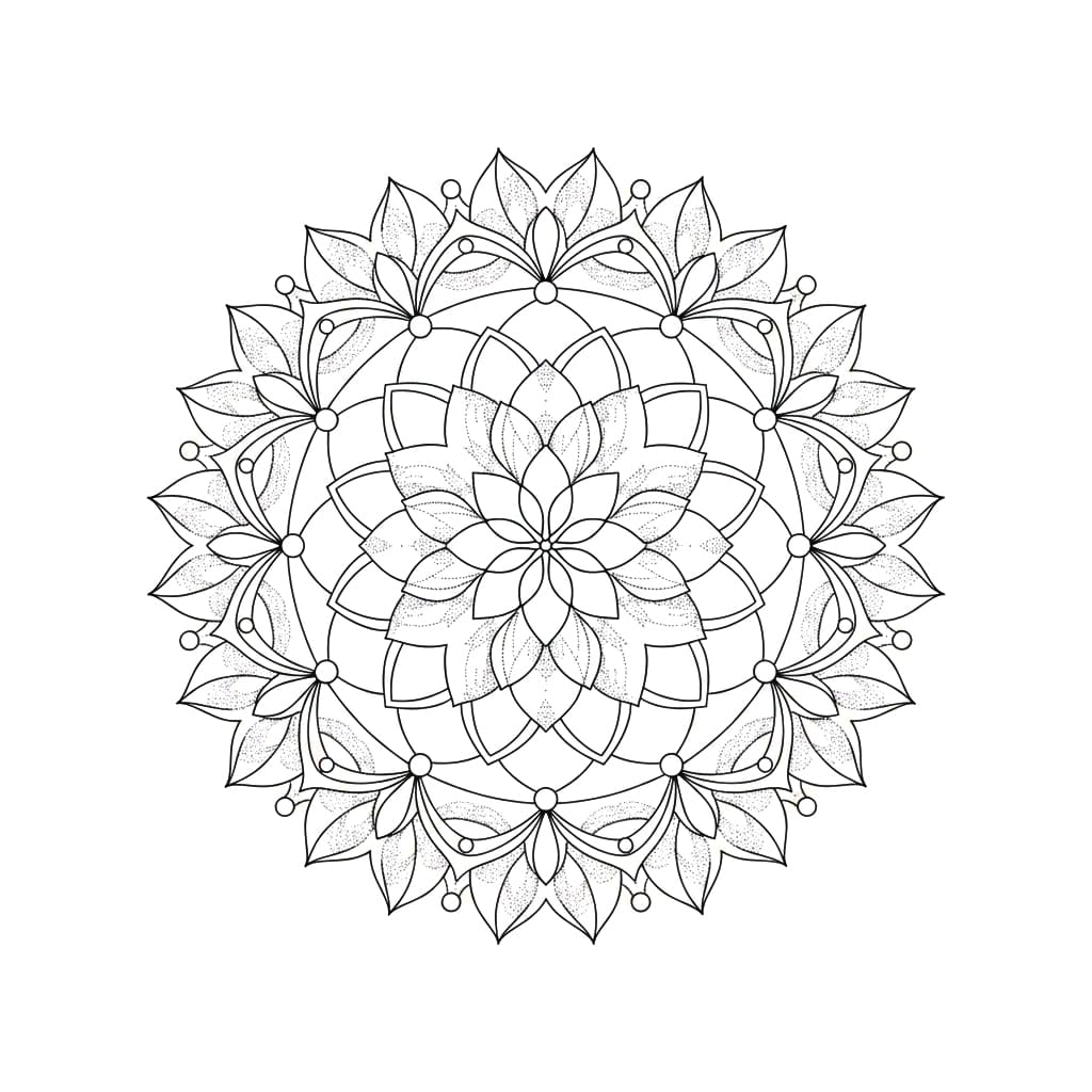 Radiant Stippled Mandala Template Mandalas