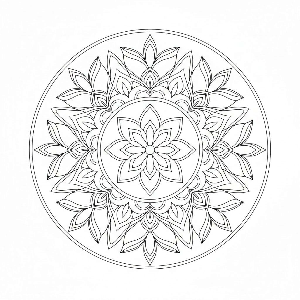 Refined Line Art Mandala Template Mandalas