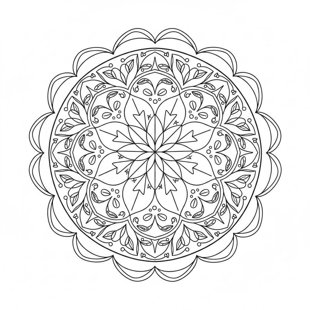 Rune Blossom Blackwork Mandala Template Mandalas