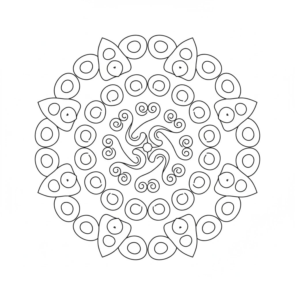 Sacred Coil Blackwork Mandala Template Mandalas