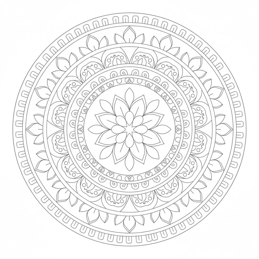 Sacred Embrace Ornamental Mandala Template Mandalas