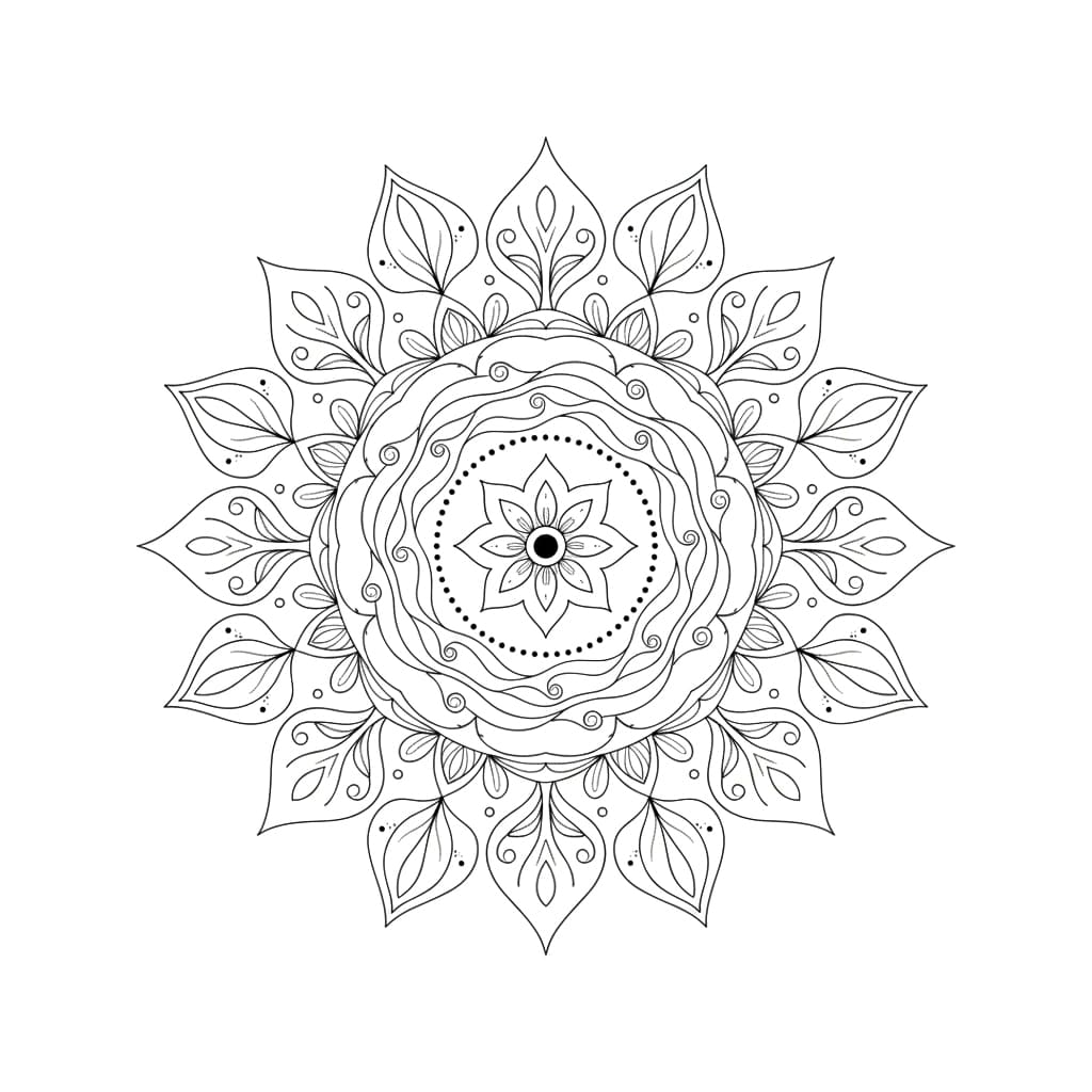 Sacred Flow Dotwork Mandala Template Mandalas