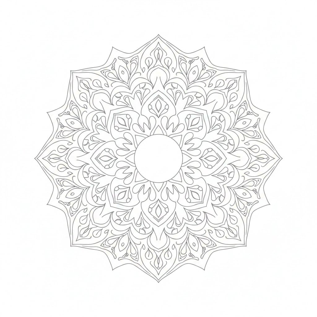 Sacred Light Symmetrical Mandala Template Mandalas