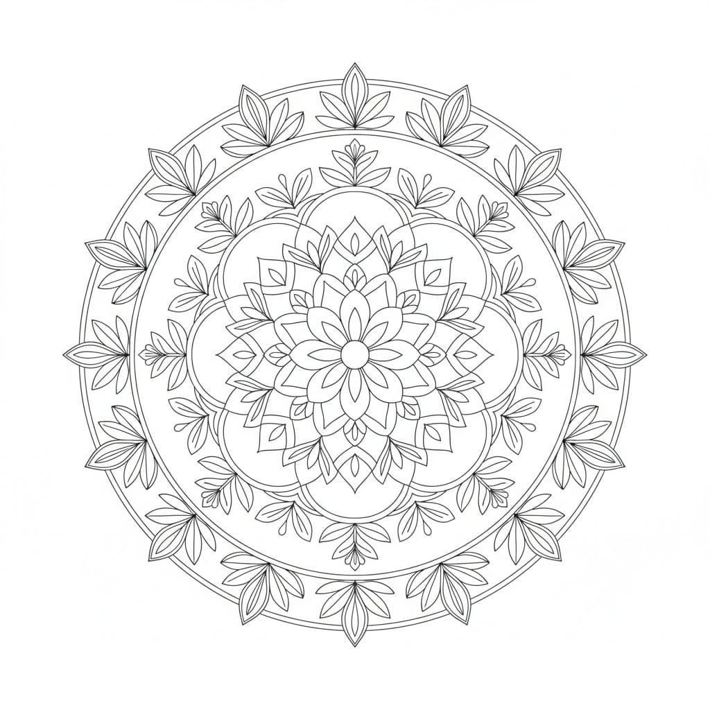 Sacred Line Art Mandala Template Mandalas