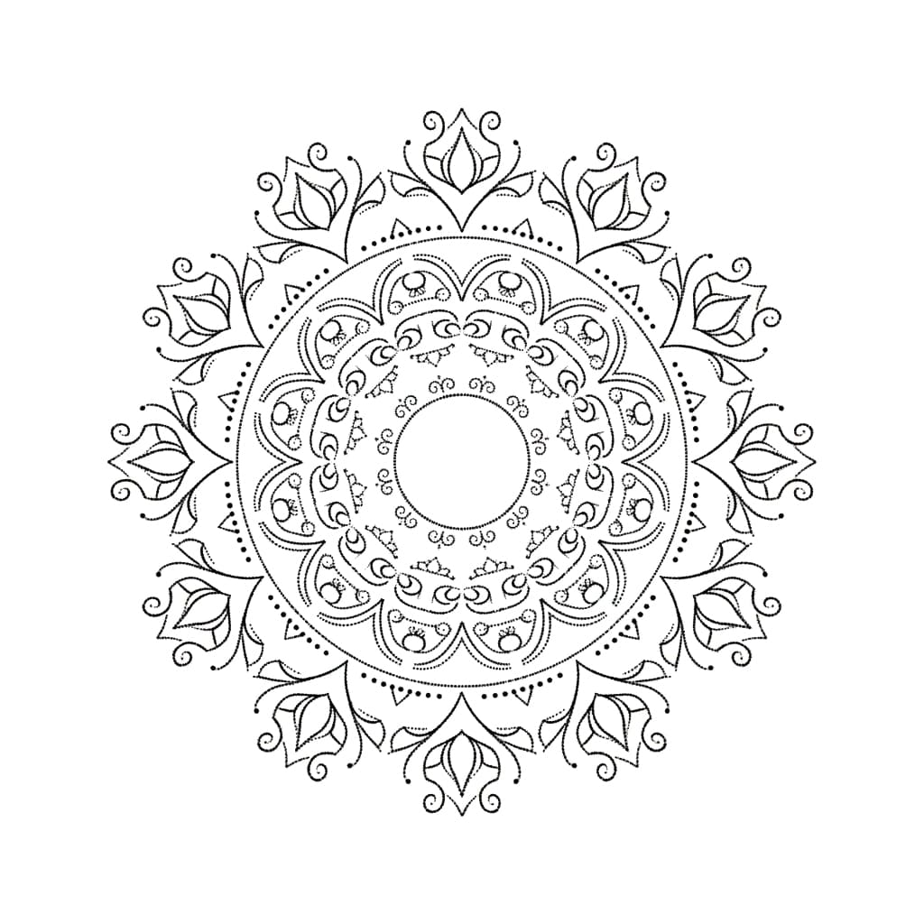 Sacred Pulse Dotwork Mandala Template Mandalas
