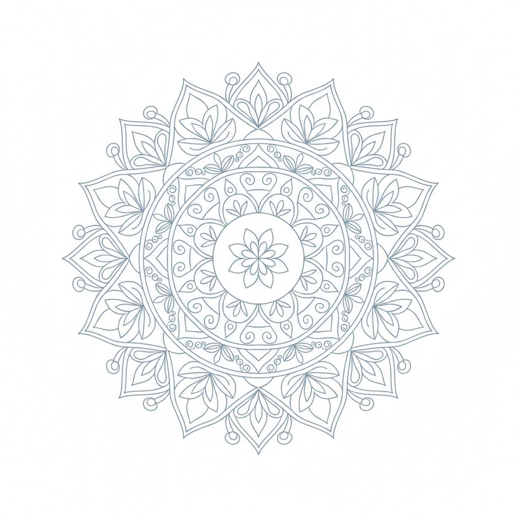 Serene Boho Mandala Template Mandalas