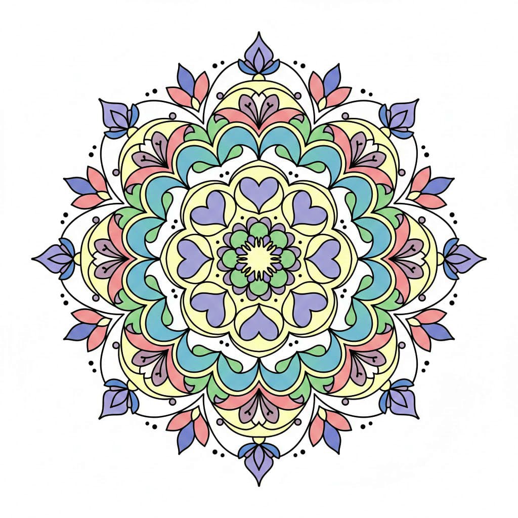 Serene Colorful Mandala Template Mandalas