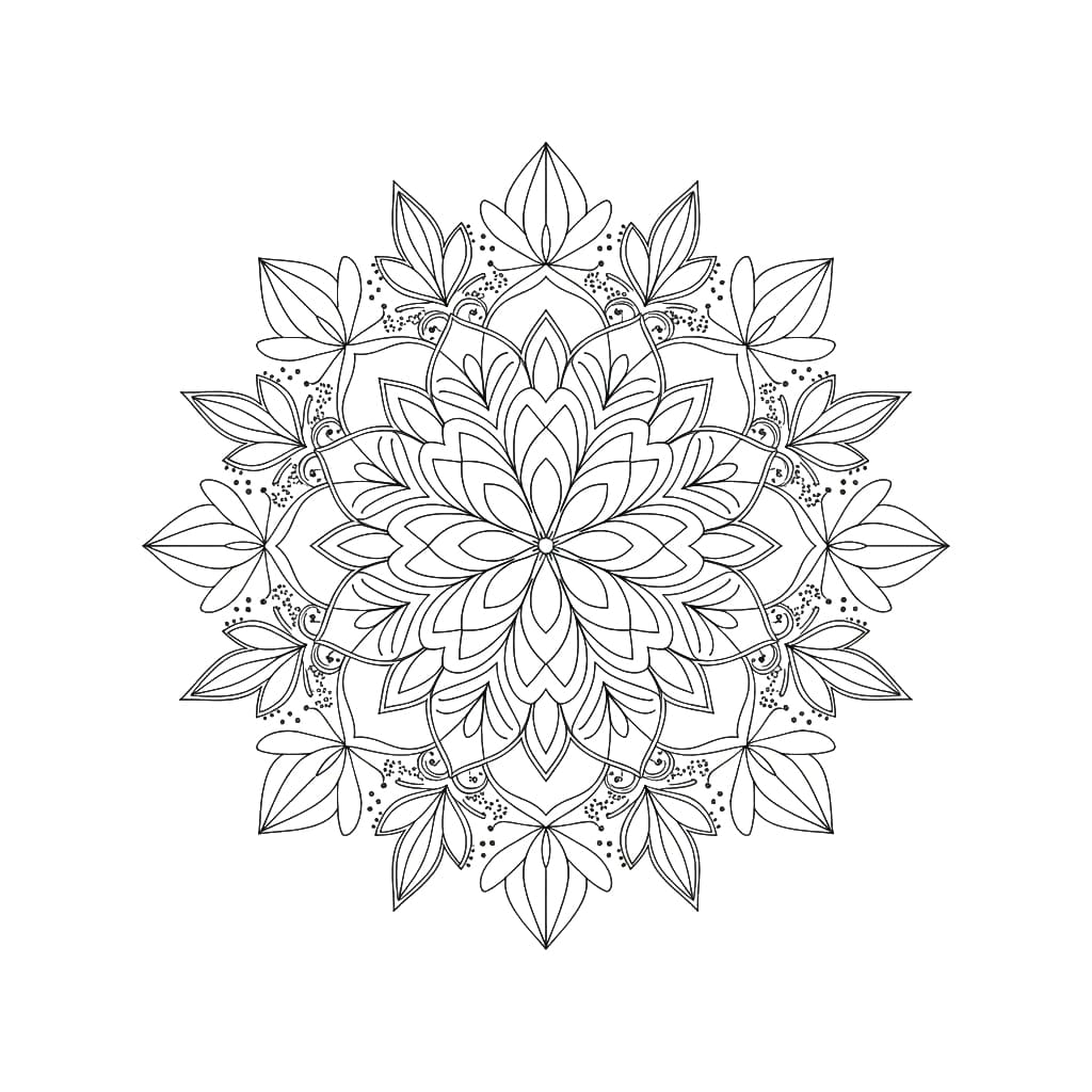 Serene Dotwork Mandala Template Mandalas