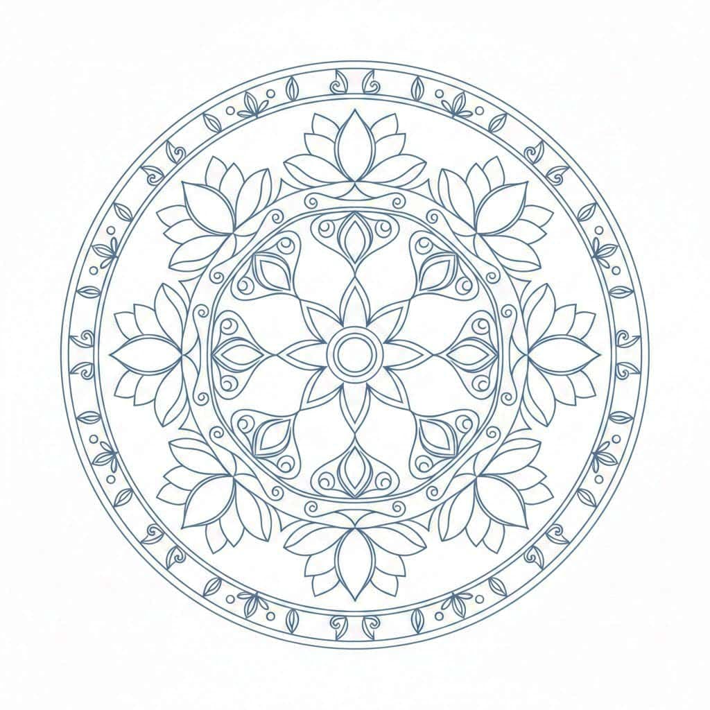 Serene Floral Mandala Template Mandalas