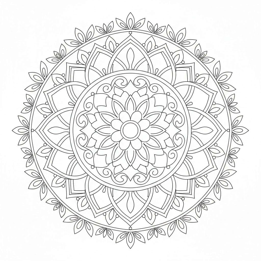 Serene Layered Mandala Template Mandalas