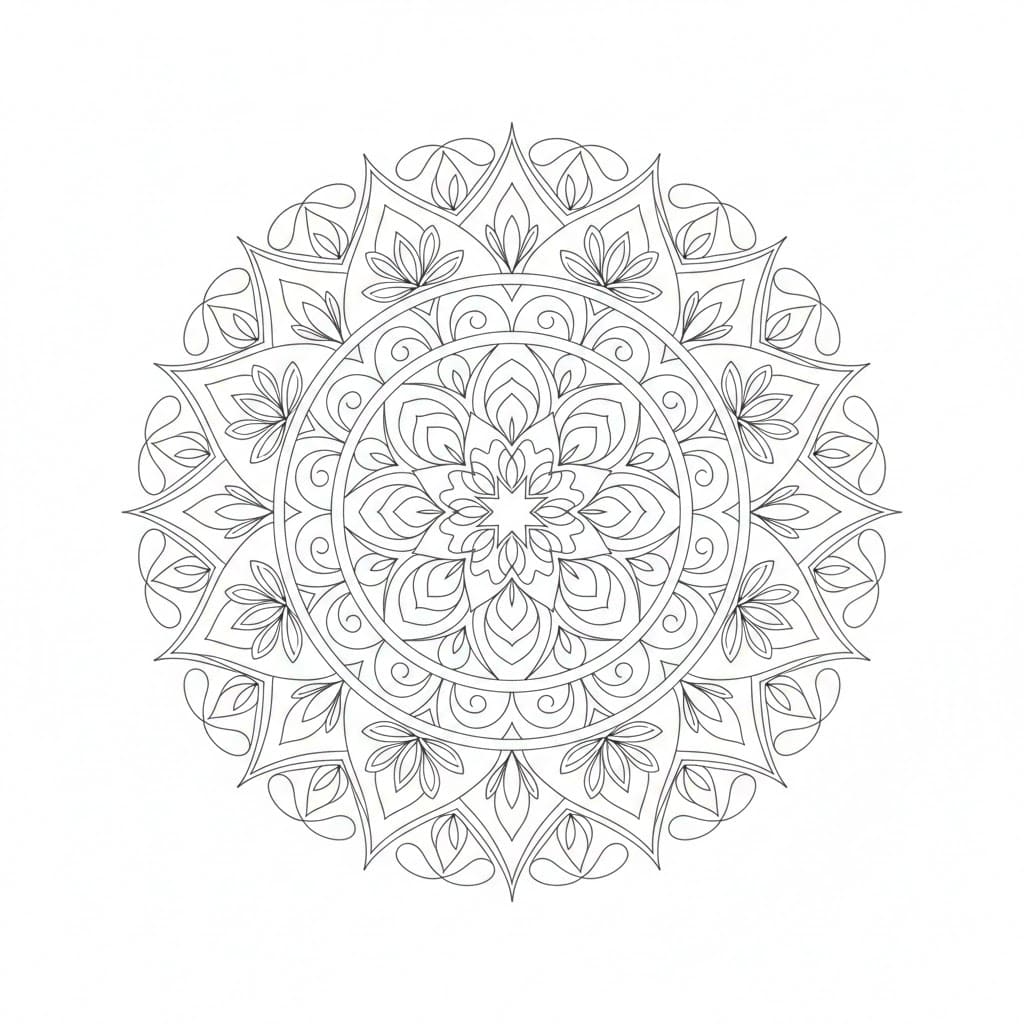 Serene Ornamental Mandala Template Mandalas
