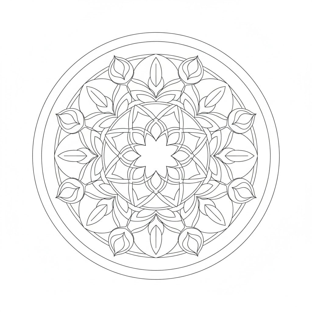 Shadow Lotus Blackwork Mandala Template Mandalas