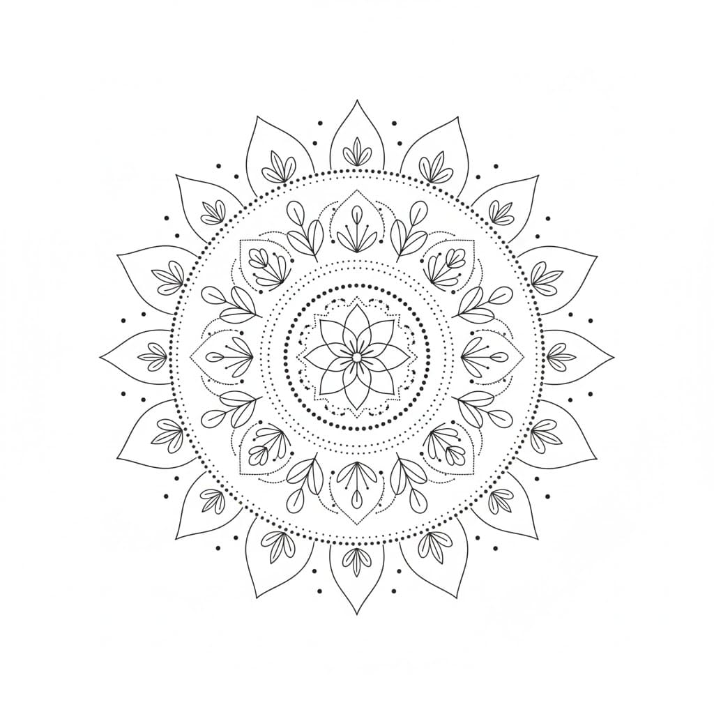 Silent Aura Dotwork Mandala Template Mandalas