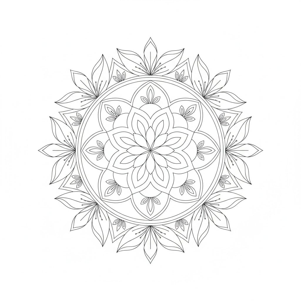 Silent Bloom Layered Mandala Template Mandalas