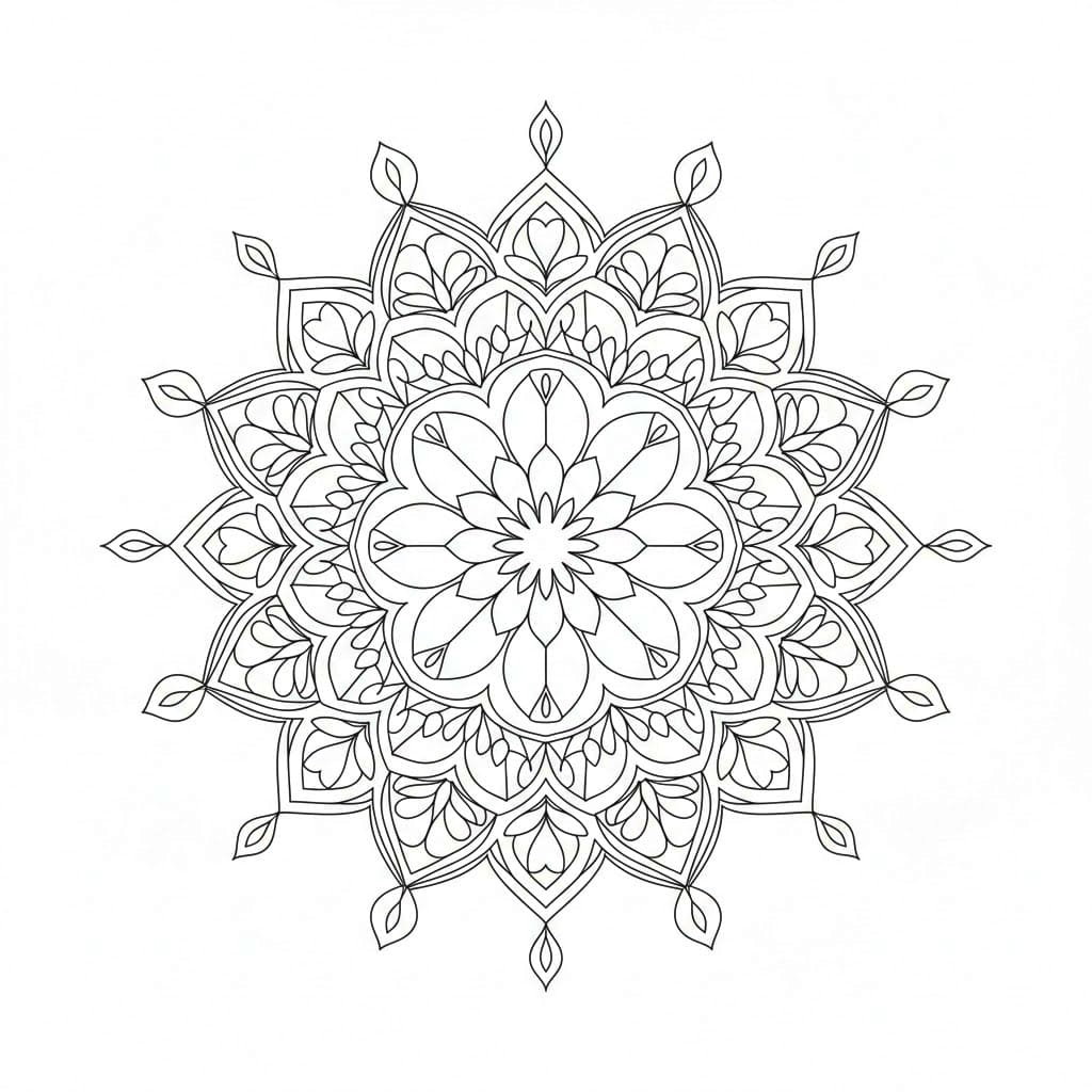 Soft Echo Radial Mandala Template Mandalas