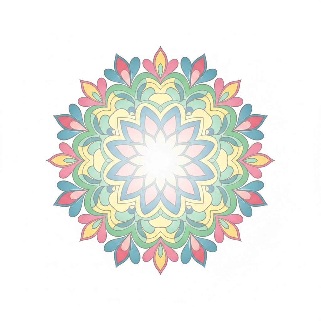 Soft Glow Colorful Mandala Template Mandalas