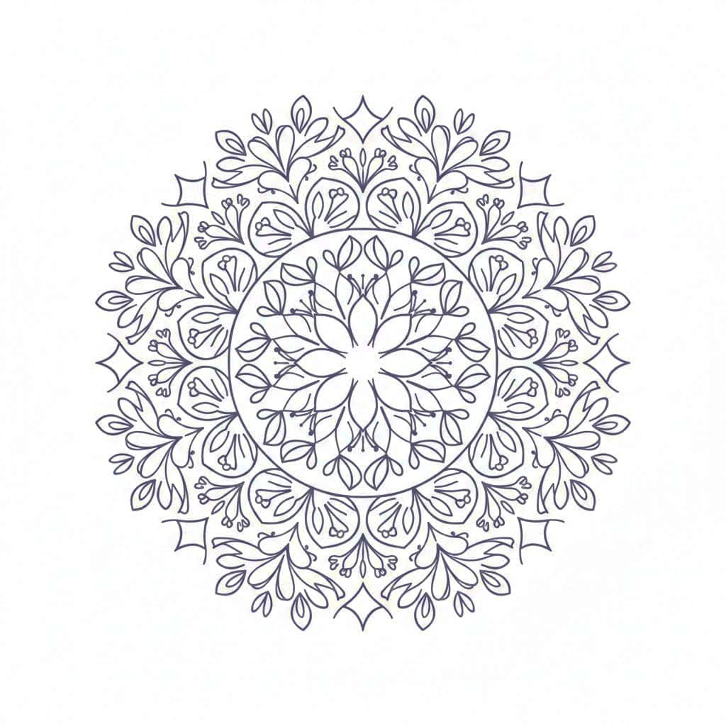 Soft Harmony Floral Mandala Template Mandalas