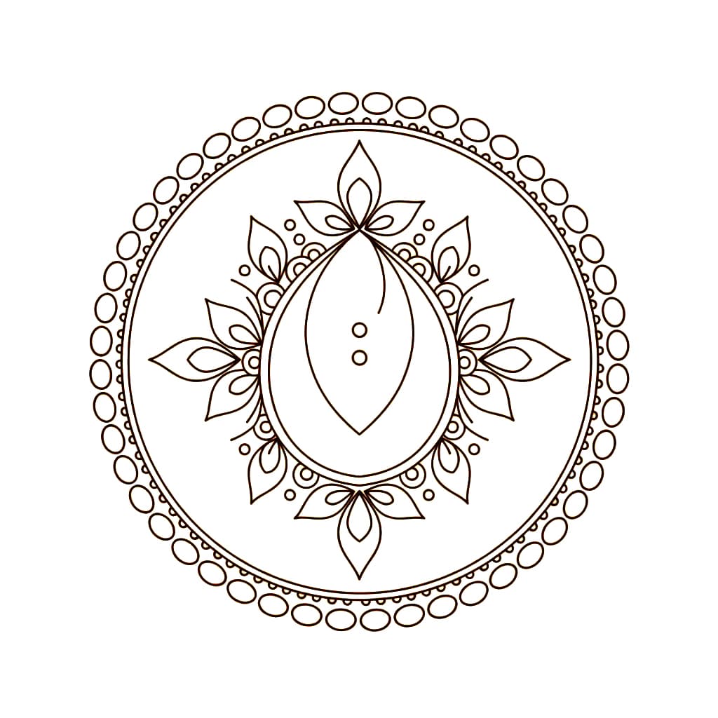 Soft Mandorla Henna Mandala Template Mandalas