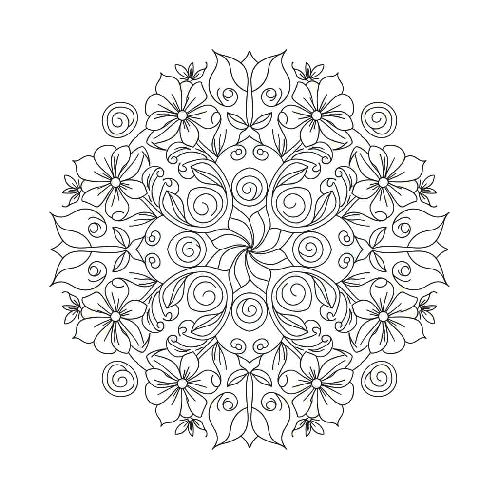Spiral Bloom Intricate Mandala Template Mandalas