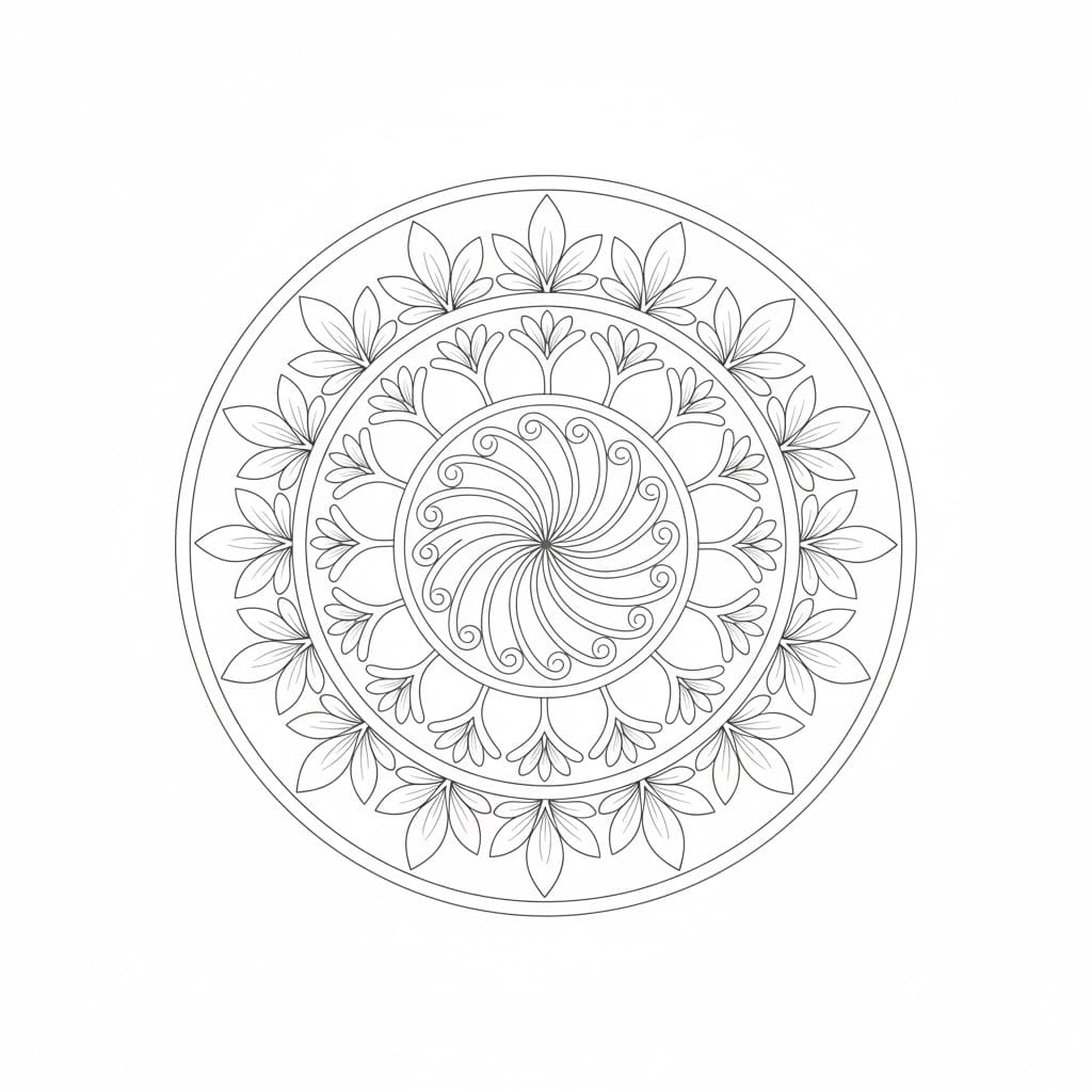 Spiral Sanctum Ornamental Mandala Template Mandalas