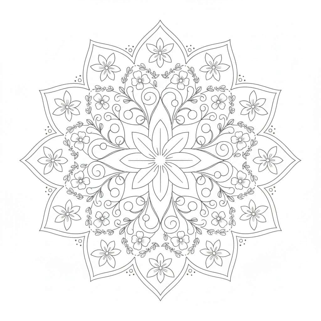 Springlight Floral Mandala Template Mandalas