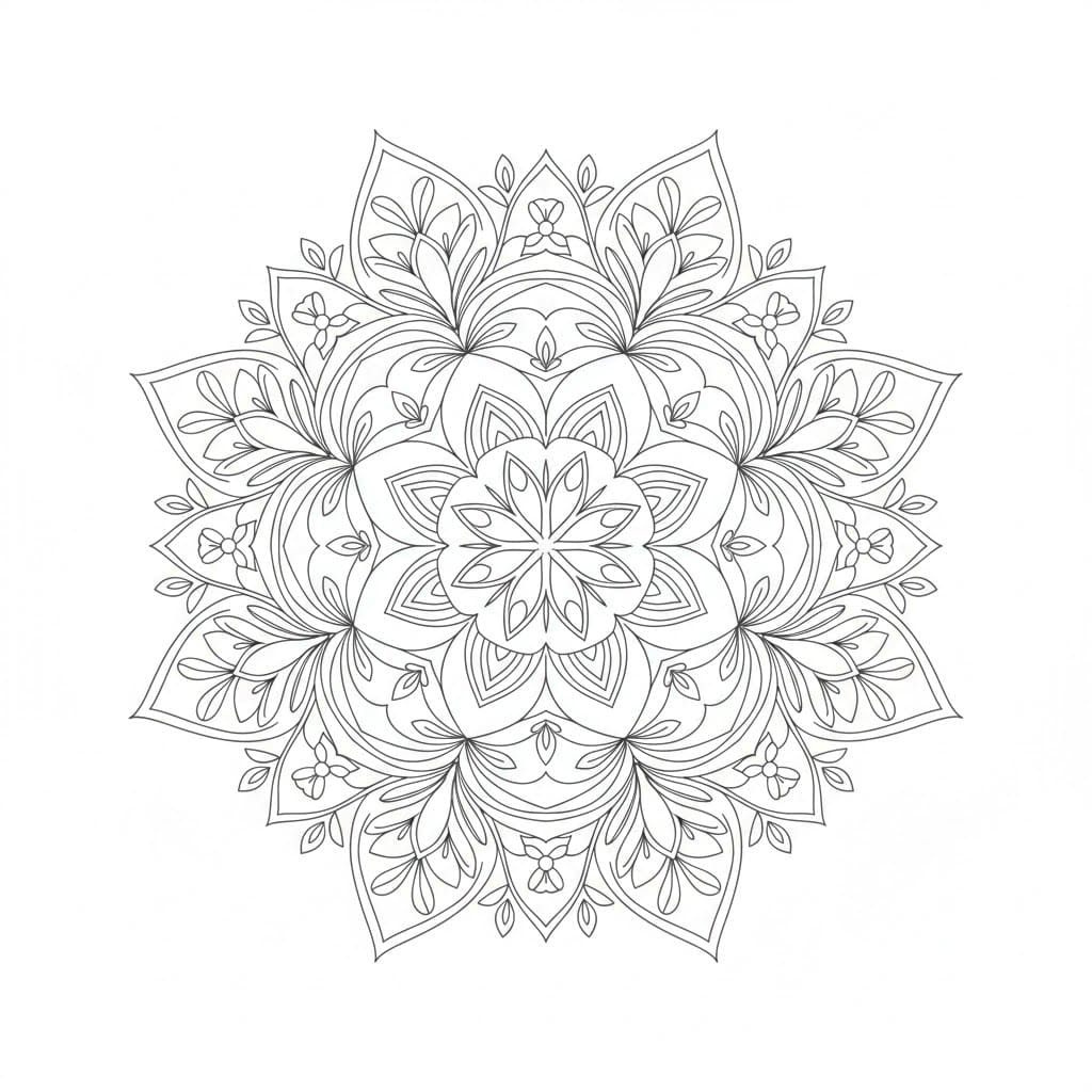 Subtle Line Art Mandala Template Mandalas
