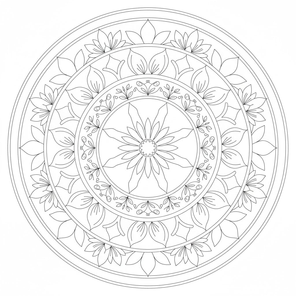 Sunlit Essence Ornamental Mandala Template Mandalas