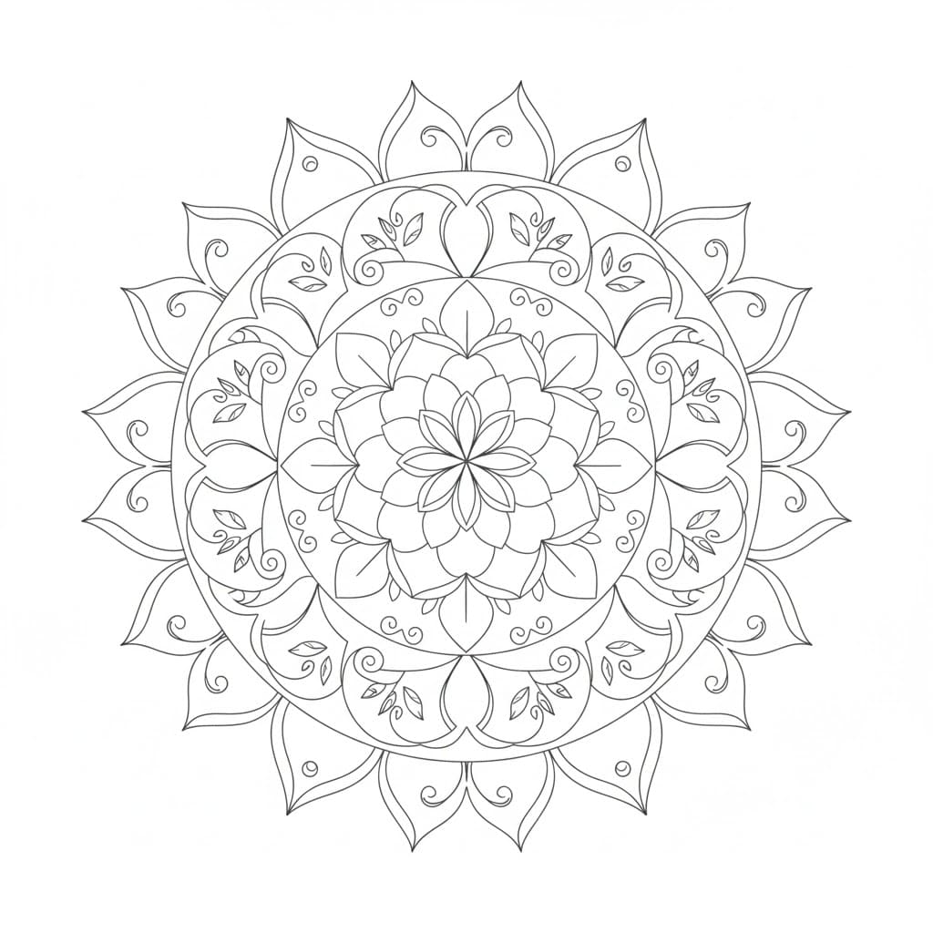 Sunroot Tribal Mandala Template Mandalas