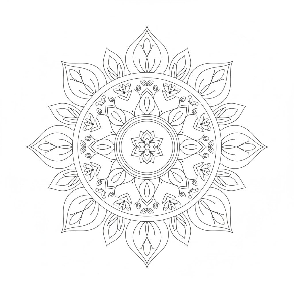Tender Radiance Ornamental Mandala Template Mandalas