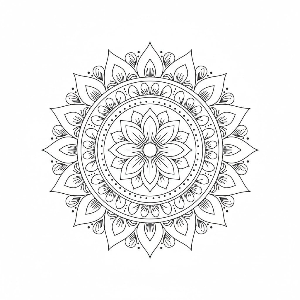 Timeless Petal Henna Mandala Template Mandalas
