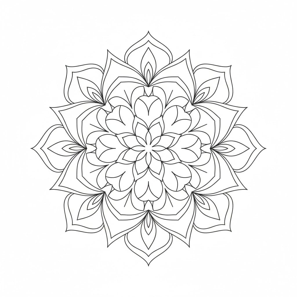 Tranquil Minimalist Mandala Template Mandalas