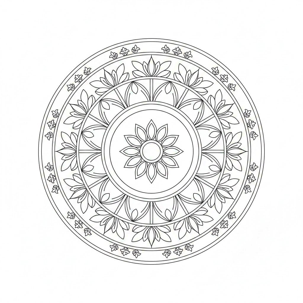Tranquil Radial Mandala Template Mandalas