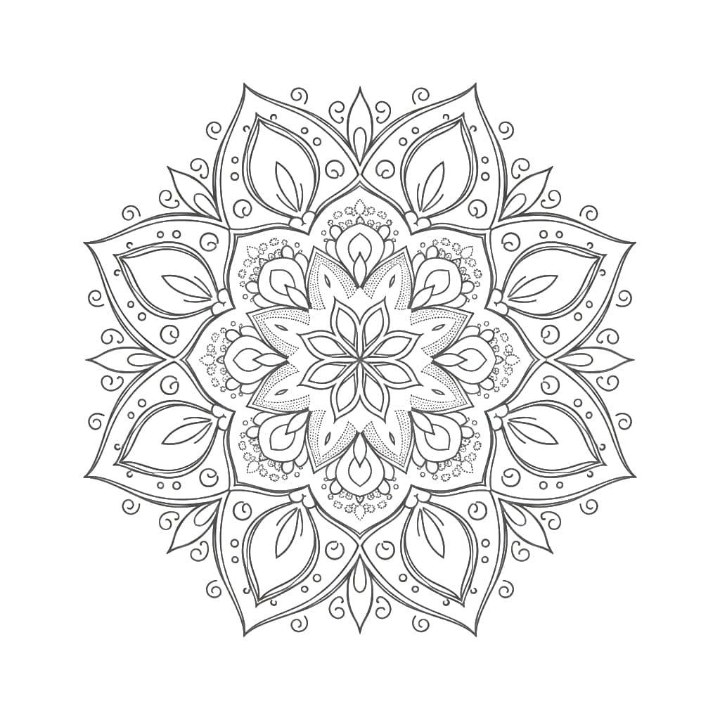 Tranquil Stippled Mandala Template Mandalas